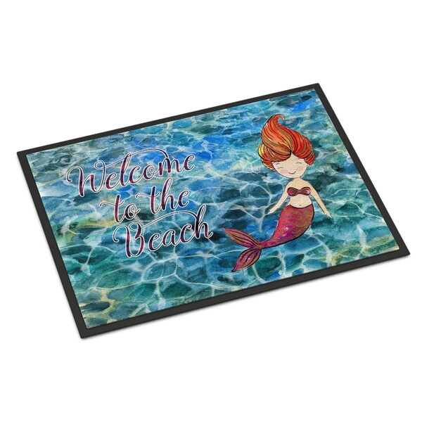 Carolines Treasures Mermaid Water Welcome Indoor or Outdoor Mat - 18 x 27 in. BB8521MAT - main